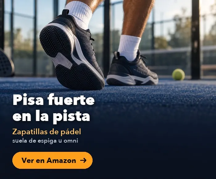 Pisa fuerte en la pista: Zapatillas de pádel, suela de espiga u omni. Ver en Amazon